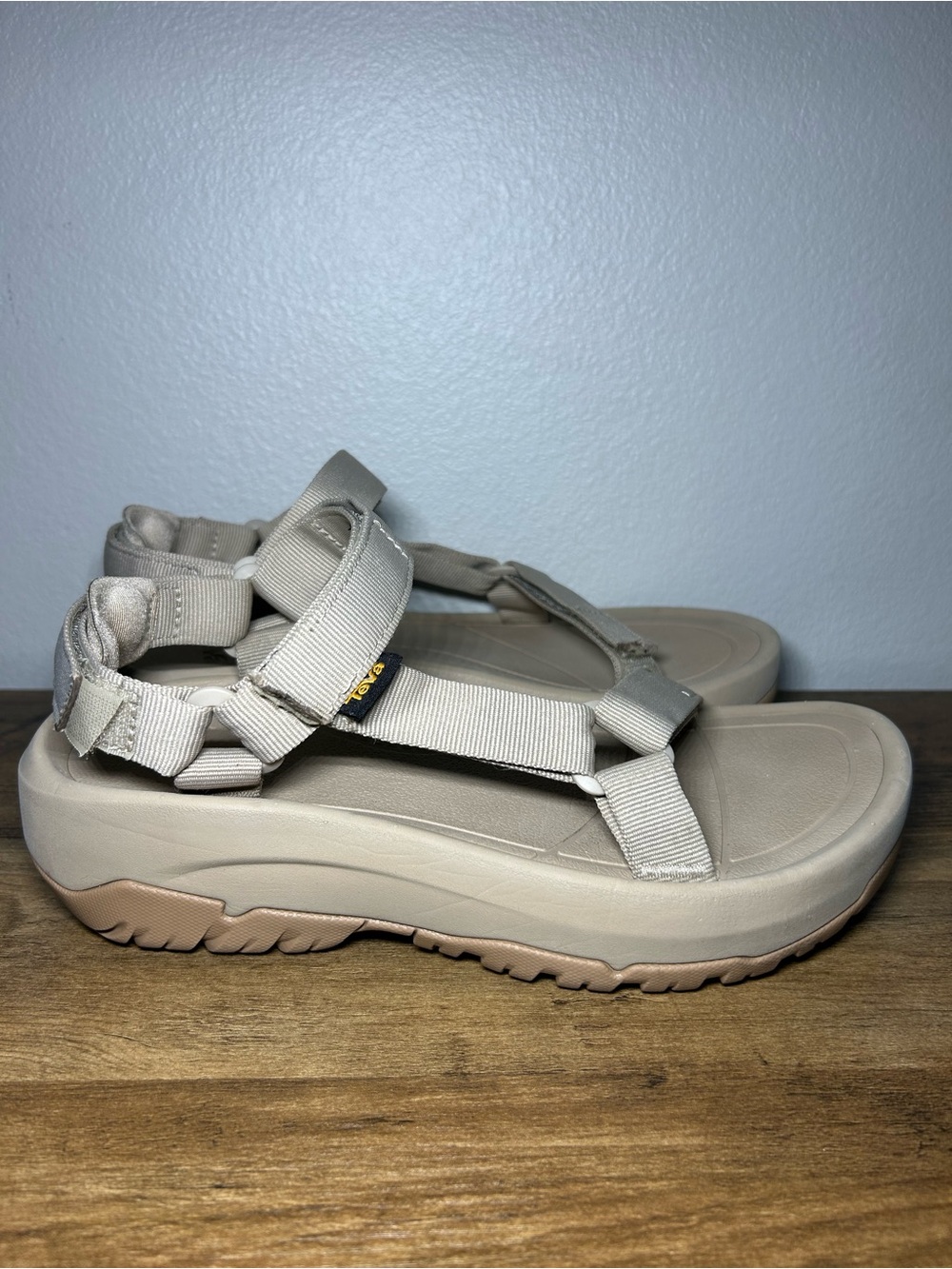 Teva Women's Beige Platform Sport Sandals with Adjustable Straps